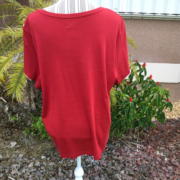 Croft & Barrow Red Tee Shirt with White Stars XXL - Picture 3 of 7